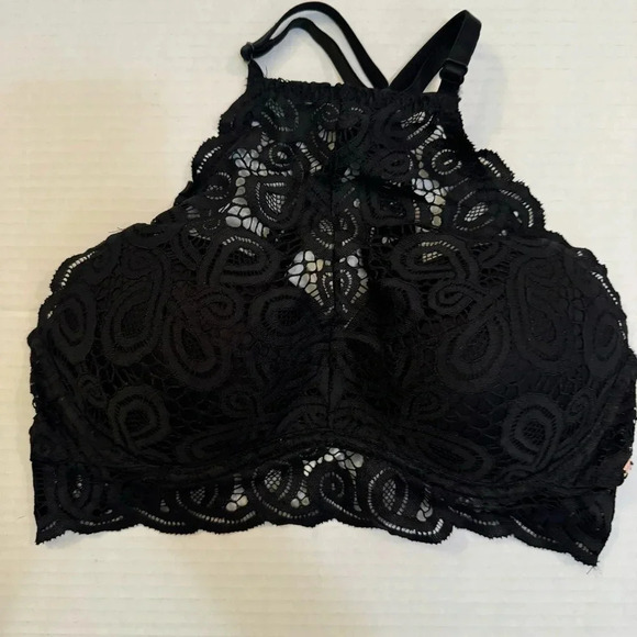 Victoria Secret Pink Black Lace Push Up Tee Shirt Bra - Picture 1 of 4